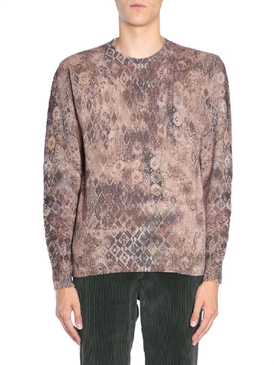 Shop Etro Round Neck Sweater In Beige