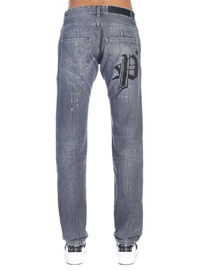 Shop Philipp Plein Straight Cut Original Jeans In Grey