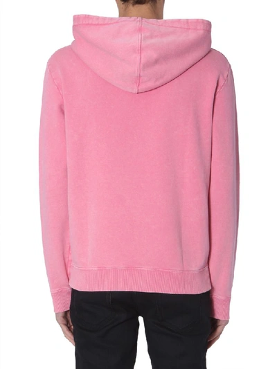 Shop Saint Laurent Hooded Sweatshirt In Fucsia