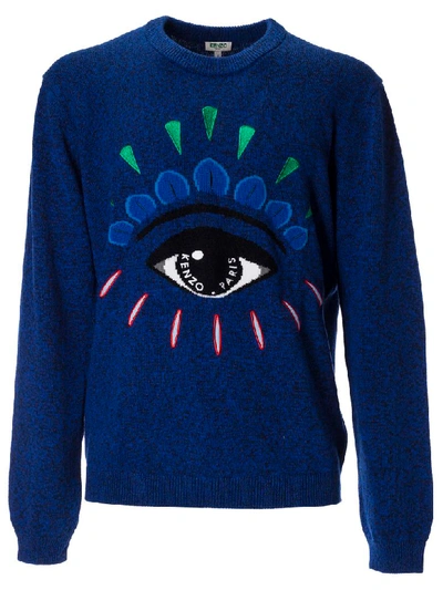 Shop Kenzo Eye Sweater In Bleu Nuit
