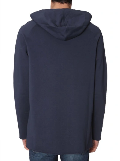 Shop Balmain Hooded Sweatshirt In Blu