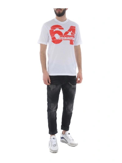 Shop Dsquared2 Short Sleeve T-shirt In Bianco