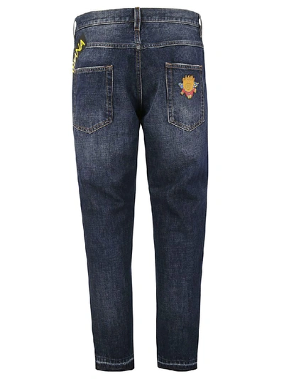 Shop Dolce & Gabbana Distressed Jeans In Multicolor