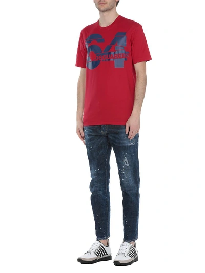 Shop Dsquared2 Logo T Shirt In Red