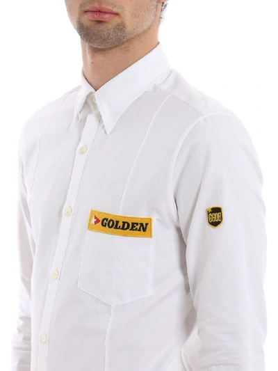 Shop Golden Goose Logo Patch Shirt In White Patch