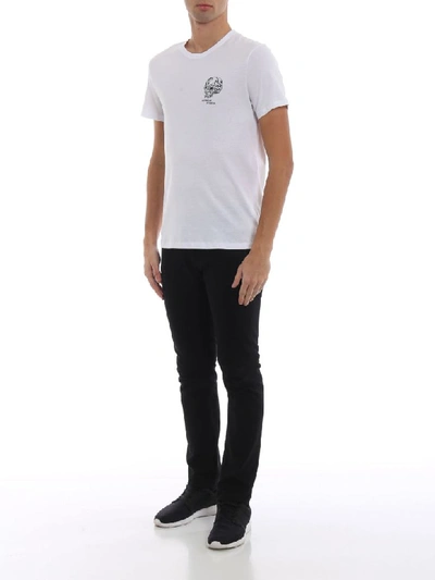 Shop Alexander Mcqueen Skull Print T-shirt In White/mix
