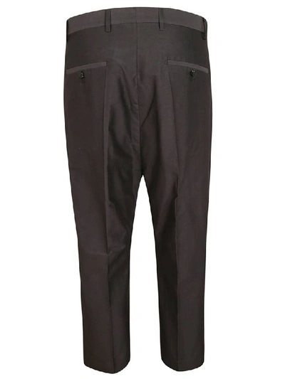 Shop Rick Owens Cropped Trousers In Blue