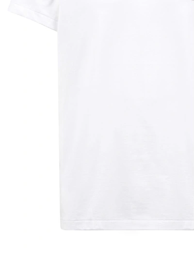 Shop Burberry Embroidered Logo T-shirt In Bianco