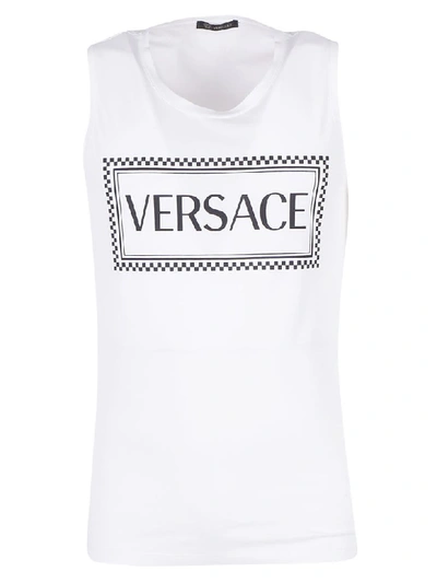 Shop Versace Tank Top In White