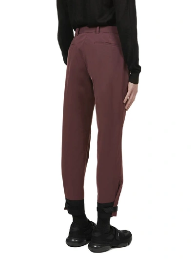 Shop Prada Trousers In Amarena