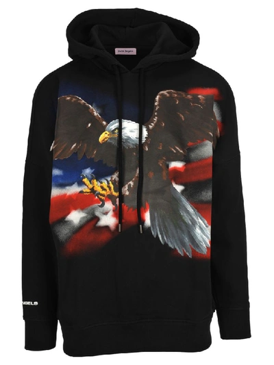 Shop Palm Angels Eagle Print Hoodie In Black