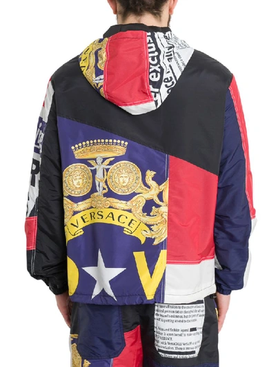 Shop Versace Patchwork Jacket In Multicolor