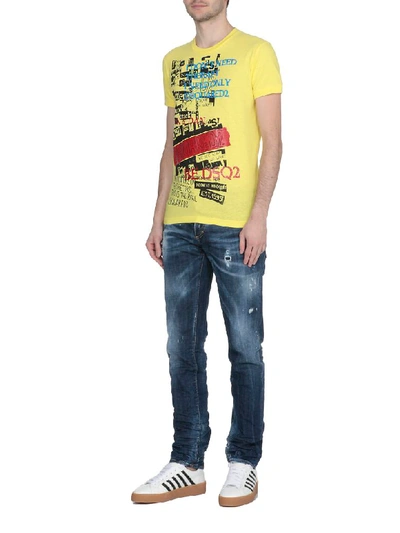 Shop Dsquared2 Cotton T-shirt In Yellow