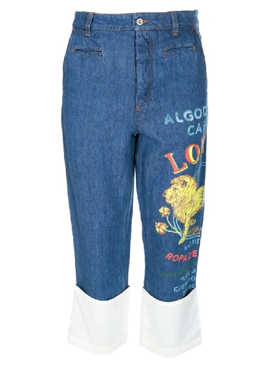 Shop Loewe Lion Cropped Jeans