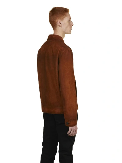 Shop Prada Buttoned Jacket In Brandy