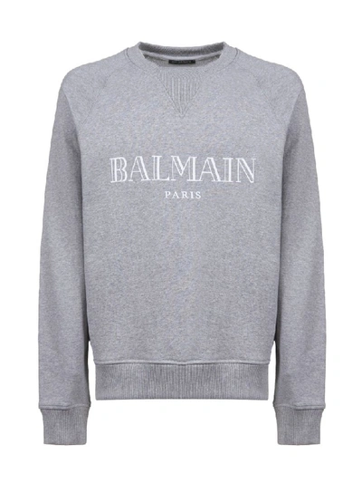 Shop Balmain Sweater In Grigio Bianco
