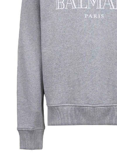 Shop Balmain Sweater In Grigio Bianco