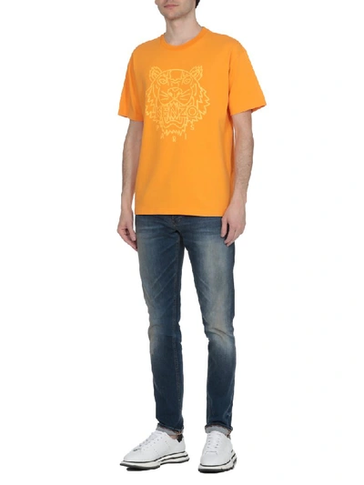 Shop Kenzo Cotton T-shirt In Medium Orange