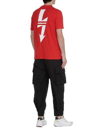 Shop Neil Barrett Cotton T-shirt In Red/offwhite