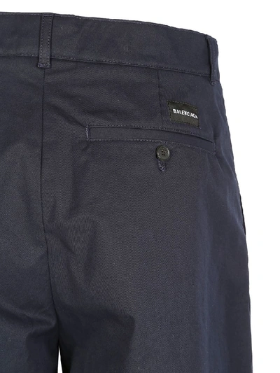 Shop Balenciaga Pant In Dark Navy