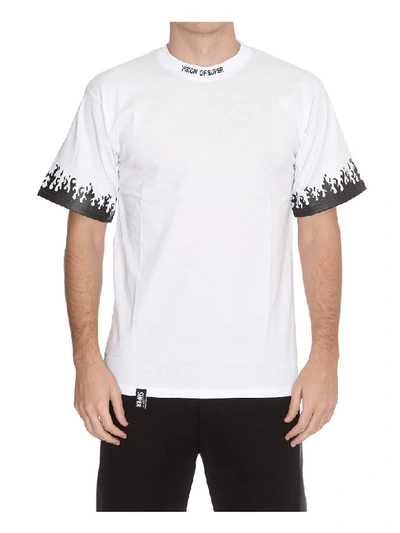 Shop Vision Of Super T-shirt With Flames In White/black