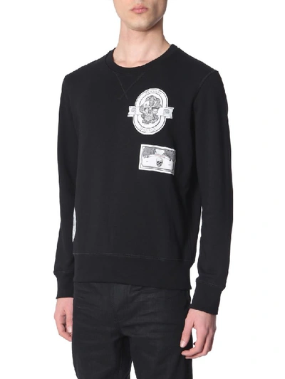 Shop Alexander Mcqueen Crew Neck Sweatshirt In Nero