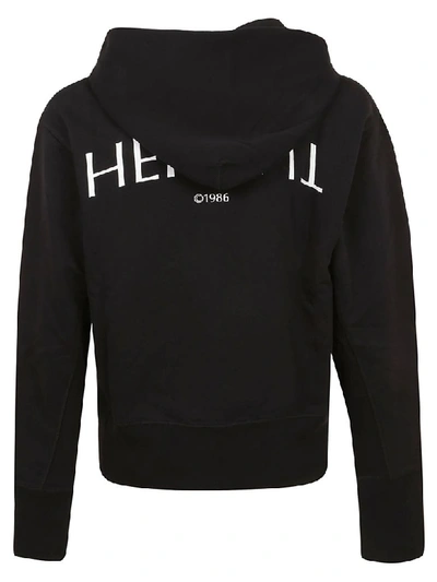 Shop Helmut Lang Logo Hack Hoodie In Xnu Black Basalt