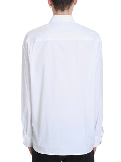 Shop Raf Simons White Cotton Shirt In Blue