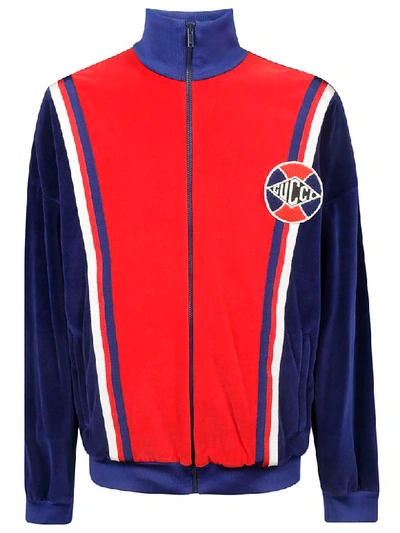Shop Gucci Paneled Track Jacket In Inchiostro Live Red
