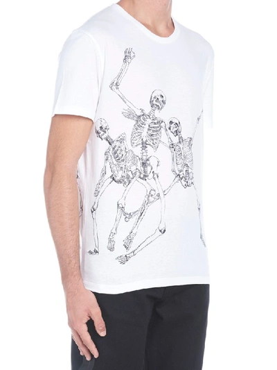 Shop Alexander Mcqueen Jumping Skeleton T-shirt In White