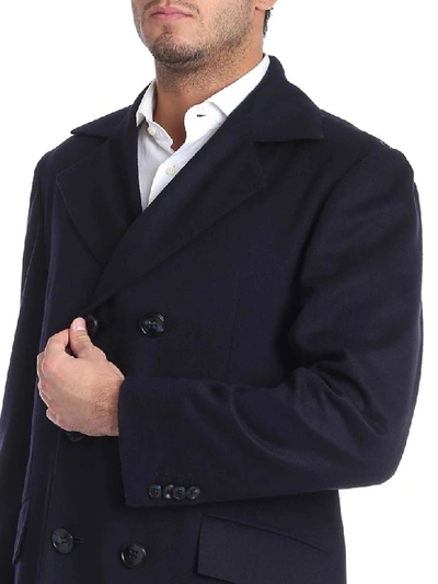 Shop Kiton Coat Cashmere In Blue