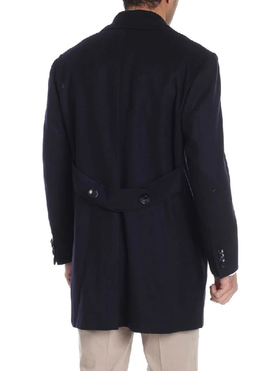 Shop Kiton Coat Cashmere In Blue