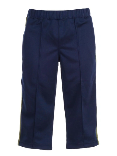 Shop Comme Des Garçons Shirt Cropped Track Style Trousers In Navy