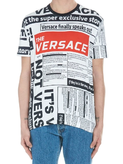 Shop Versace Tabloid T-shirt In Multicolor
