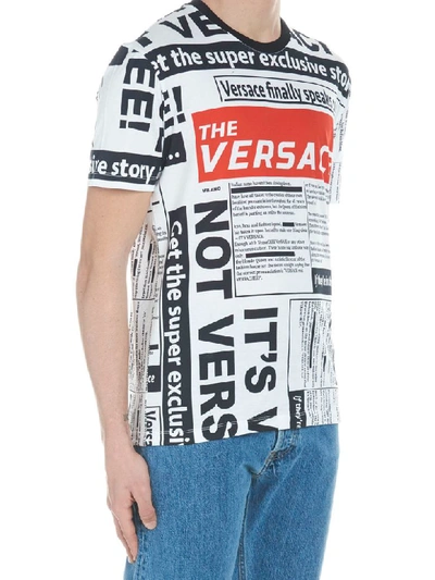 Shop Versace Tabloid T-shirt In Multicolor