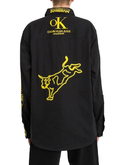 Calvin Klein Jeans Est.1978 Modernist Embroidery Shirt In Black 