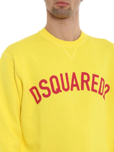 Shop Dsquared2 Logo Print Sweatshirt In Yellow