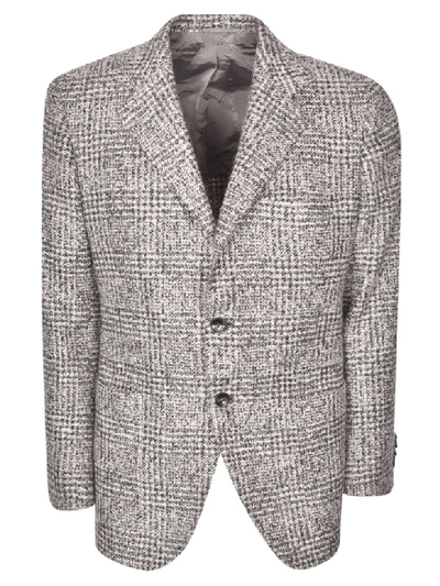 Shop Kiton Patterned Blazer In Grey