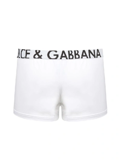 Shop Dolce & Gabbana Logo Waistband Boxer Shorts In Bianco Nero