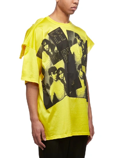 Shop Raf Simons Short Sleeve T-shirt In Giallo Nero