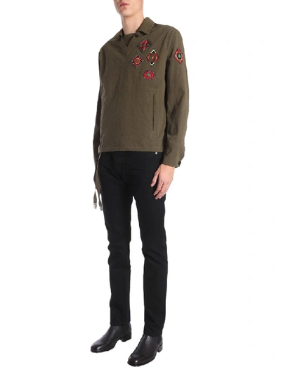 Shop Saint Laurent Tunic With Indian Patches In Marrone