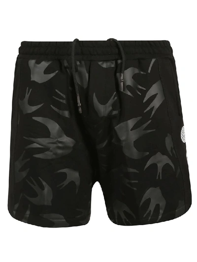 Shop Mcq By Alexander Mcqueen Swallow Print Shorts In Black