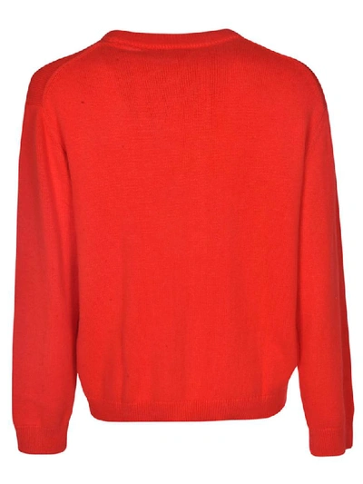Shop Kenzo Knitted Sweater In Orange
