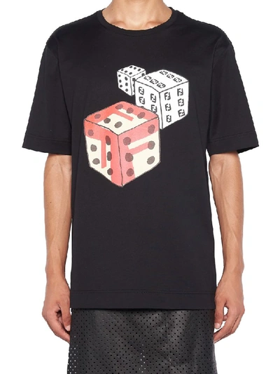 Shop Fendi Dice T-shirt In Black