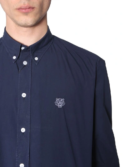 Shop Kenzo Button-down Shirt In Blu