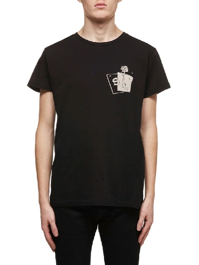 Shop Saint Laurent Short Sleeve T-shirt In Nero Beige
