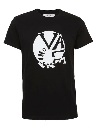 Shop Valentino Swirly Logo Print T-shirt In Ono Nero