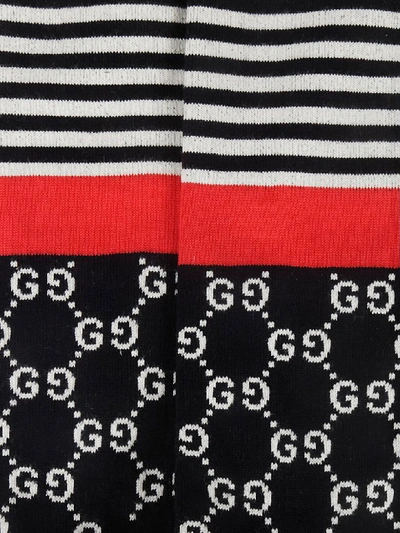 Shop Gucci Interlocking G Striped Socks In Blue