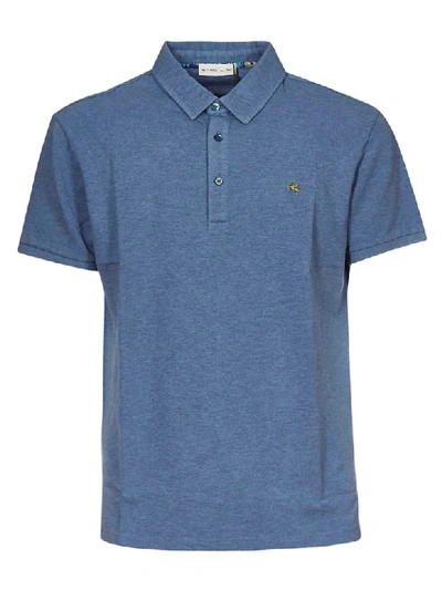 Shop Etro Embroidered Polo Shirt In Blue