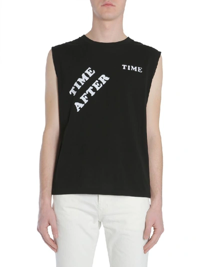 Shop Saint Laurent Sleeveless T-shirt In Nero